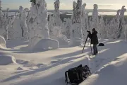 Climbing towards the camp with provisions Riisitunturi National Park, Finland (Photo by Roberto Mazzagatti)