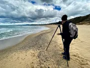 Hiking on Piscinas beach on the West Coast of Sardinia (Italy)