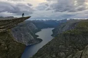 On the cliff of Trolltunga, Norway (Photo by Cristina Figari)