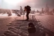 With his photographic equipment and livelihood to survive in the wilderness of the Finnish Lapland (Photo by Marcello Libra)