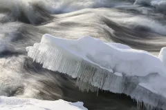 FIN0212_0155_Nature master of sculpture in winter on river Kitkajoki (Finland)