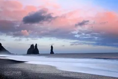 ISL0315_0372_Sunset at Reynisfjara black beach (Iceland)