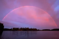 FIN0710_0418_Rainbow at sunset in the pink sky (Southern Finland)